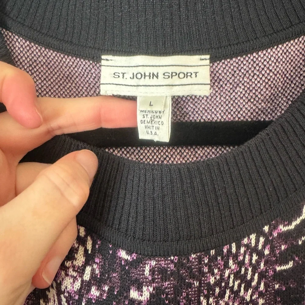 St. John Sport Knit Twin Set Cardigan and Matching Shell - Picture 3 of 8
